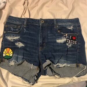 American Eagle patch Jean Shorts.
